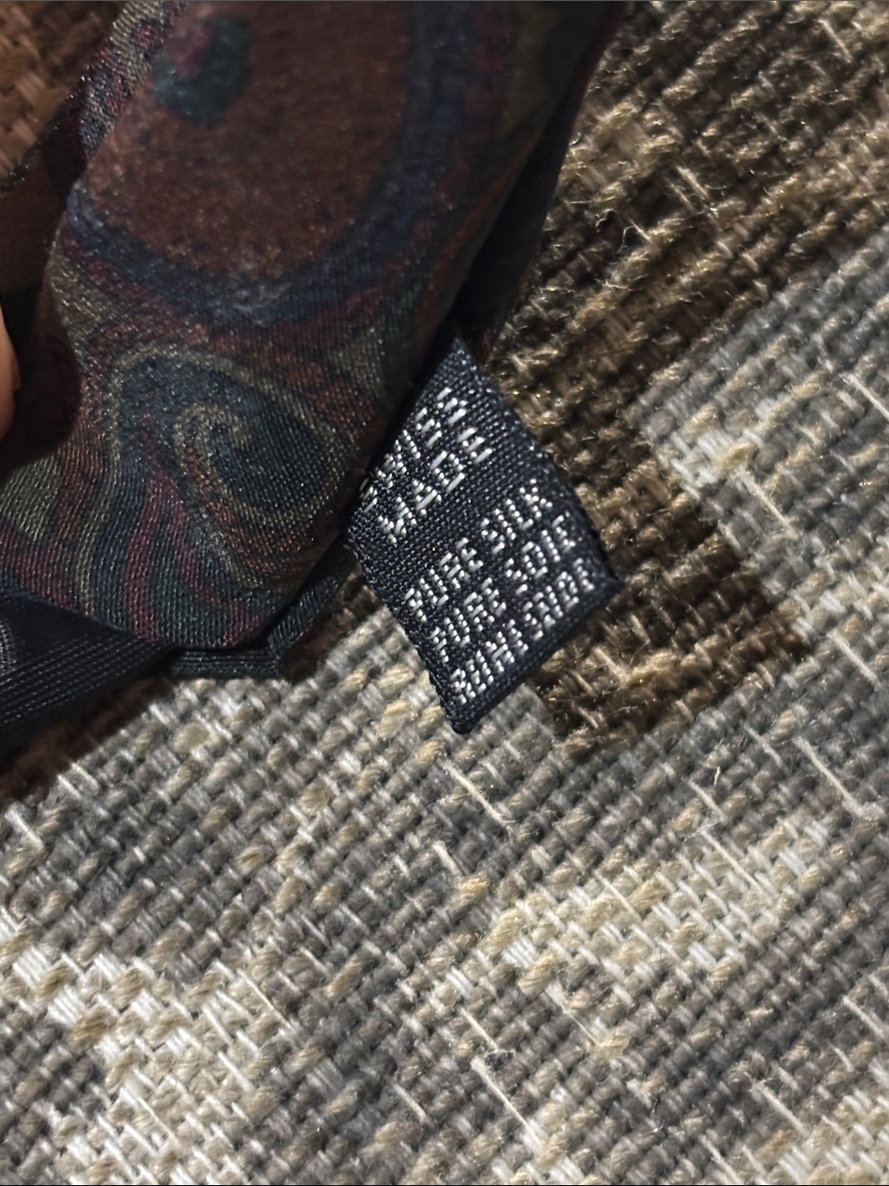 Anthony Mouley tie dark colored muted paisley thin modern stylish neck tie - Picture 7 of 10